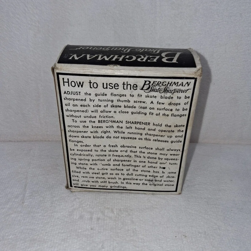 Vintage Berghman Adjustable Skate Sharpener w/Box